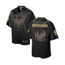 nike nfl jerseys green bay packers #12 rodgers black gold collection[game]