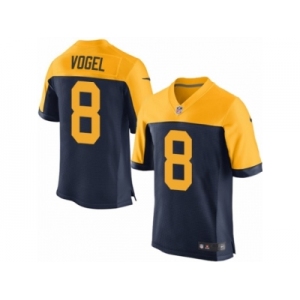 Men Nike Green Bay Packers #8 Justin Vogel Elite Navy Blue Alternate NFL Jersey