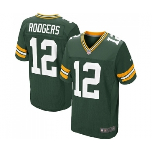 Men's Green Bay Packers #12 Aaron Rodgers Elite Green Team Color Football Jersey