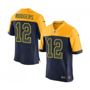 Men's Green Bay Packers #12 Aaron Rodgers Elite Navy Blue Alternate Drift Fashion Football Jersey