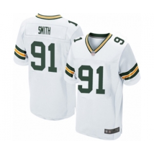 Men's Green Bay Packers #91 Preston Smith Elite White Football Jersey
