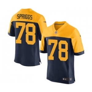 Men's Nike Green Bay Packers #78 Jason Spriggs Elite Navy Blue Alternate NFL Jersey