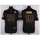 Nike Green Bay Packers #18 Randall Cobb Black Pro Line Gold Collection Jersey[Elite]
