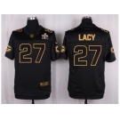 Nike Green Bay Packers #27 Eddie Lacy Black Pro Line Gold Collection Jersey[Elite]