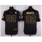 Nike Green Bay Packers #92 Reggie White Black Pro Line Gold Collection Jersey[Elite]