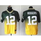 nike nfl jerseys green bay packers #12 aaron rodgers green-yellow[Elite drift fashion][second version]