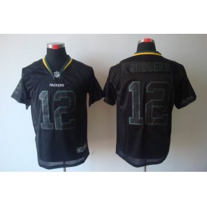 nike nfl jerseys green bay packers #12 rodgers black[Elite lights out]