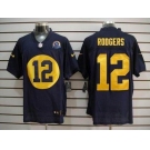 nike nfl jerseys green bay packers #12 rodgers blue[Elite 50th Patch]