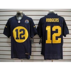 nike nfl jerseys green bay packers #12 rodgers blue[Elite 50th Patch]