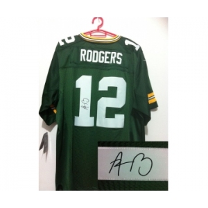 nike nfl jerseys green bay packers #12 rodgers green[Elite signature]