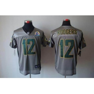 nike nfl jerseys green bay packers #12 rodgers grey[Elite shadow 50th Patch]