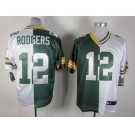 nike nfl jerseys green bay packers #12 rodgers white-green[Elite split]