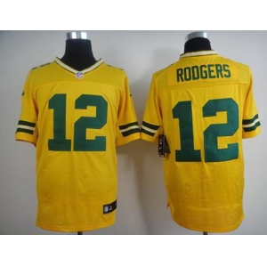 nike nfl jerseys green bay packers #12 rodgers yellow[Elite]