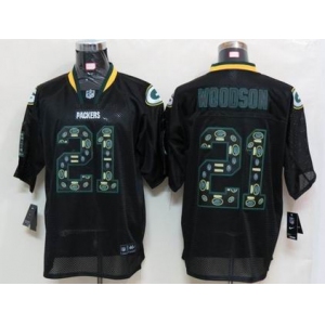 nike nfl jerseys green bay packers #21 woodson black[Elite united sideline]