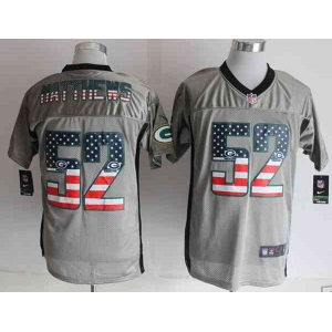 nike nfl jerseys green bay packers #52 clay matthews grey[Elite USA flag fashion shadow]