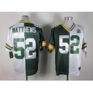 nike nfl jerseys green bay packers #52 matthews white-green[Elite split 50th Patch]
