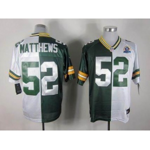nike nfl jerseys green bay packers #52 matthews white-green[Elite split 50th Patch]