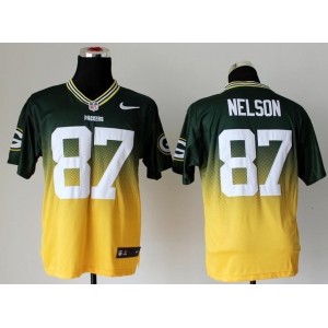 nike nfl jerseys green bay packers #87 jordy nelson green-yellow[Elite drift fashion][second version]