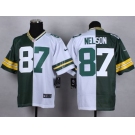 nike nfl jerseys green bay packers #87 jordy nelson whith-green[Elite split]