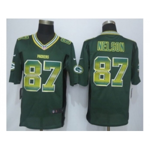 2015 new nike green bay packers #87 nelson green strobe jerseys[limited]