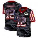 Men New Nike Green Bay Packers #12 Rodgers 2020 Nike USA Camo Salute to Service Limited Jersey