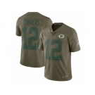 Men Nike Green Bay Packers #12 Aaron Rodgers Limited Olive 2017 Salute to Service NFL Jersey