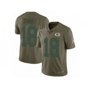 Men Nike Green Bay Packers #18 Randall Cobb Limited Olive 2017 Salute to Service NFL Jersey