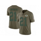 Men Nike Green Bay Packers #21 Ha Ha Clinton-Dix Limited Olive 2017 Salute to Service NFL Jersey