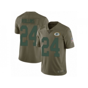 Men Nike Green Bay Packers #24 Quinten Rollins Limited Olive 2017 Salute to Service NFL Jersey