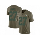 Men Nike Green Bay Packers #27 Josh Jones Limited Olive 2017 Salute to Service NFL Jersey