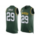 Men Nike Green Bay Packers #29 Kentrell Brice Limited Green Player Name & Number Tank Top NFL Jersey