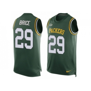 Men Nike Green Bay Packers #29 Kentrell Brice Limited Green Player Name & Number Tank Top NFL Jersey