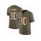 Men Nike Green Bay Packers #30 Jamaal Williams Limited Olive Gold 2017 Salute to Service NFL Jersey