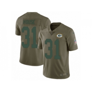 Men Nike Green Bay Packers #31 Davon House Limited Olive 2017 Salute to Service NFL Jersey