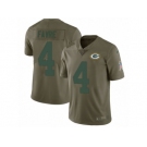 Men Nike Green Bay Packers #4 Brett Favre Limited Olive 2017 Salute to Service NFL Jersey