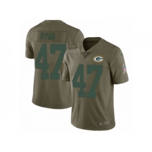 Men Nike Green Bay Packers #47 Jake Ryan Limited Olive 2017 Salute to Service NFL Jersey