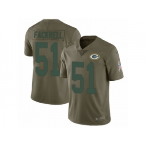 Men Nike Green Bay Packers #51 Kyler Fackrell Limited Olive 2017 Salute to Service NFL Jersey