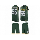 Men Nike Green Bay Packers #55 Ahmad Brooks Limited Green Tank Top Suit NFL Jersey