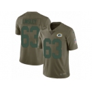 Men Nike Green Bay Packers #63 Corey Linsley Limited Olive 2017 Salute to Service NFL Jersey