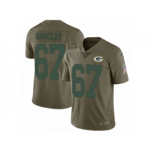Men Nike Green Bay Packers #67 Don Barclay Limited Olive 2017 Salute to Service NFL Jersey