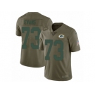 Men Nike Green Bay Packers #73 Jahri Evans Limited Olive 2017 Salute to Service NFL Jersey