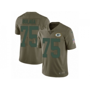 Men Nike Green Bay Packers #75 Bryan Bulaga Limited Olive 2017 Salute to Service NFL Jerse