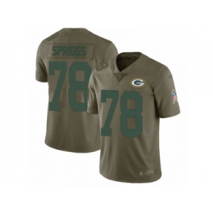 Men Nike Green Bay Packers #78 Jason Spriggs Limited Olive 2017 Salute to Service NFL Jersey