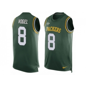 Men Nike Green Bay Packers #8 Justin Vogel Limited Green Player Name & Number Tank Top NFL Jersey