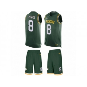 Men Nike Green Bay Packers #8 Justin Vogel Limited Green Tank Top Suit NFL Jersey