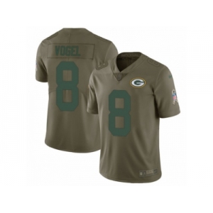 Men Nike Green Bay Packers #8 Justin Vogel Limited Olive 2017 Salute to Service NFL Jersey
