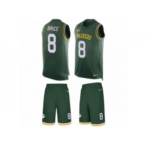 Men Nike Green Bay Packers #8 Kentrell Brice Limited Green Tank Top Suit NFL Jersey