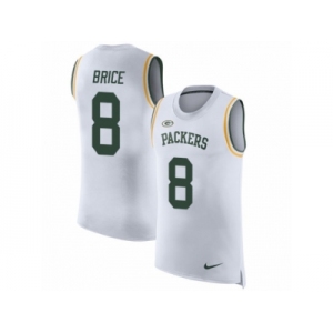 Men Nike Green Bay Packers #8 Kentrell Brice White Rush Player Name & Number Tank Top NFL Jersey