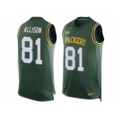 Men Nike Green Bay Packers #81 Geronimo Allison Limited Green Player Name & Number Tank Top NFL Jersey