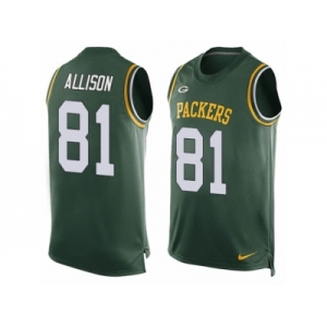 Men Nike Green Bay Packers #81 Geronimo Allison Limited Green Player Name & Number Tank Top NFL Jersey